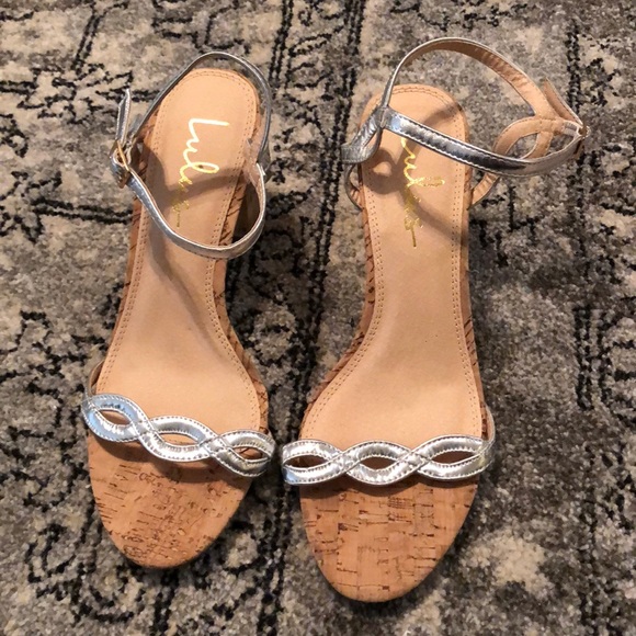 Lulus Silver & Cork Heels (On Hold) - Picture 5 of 7